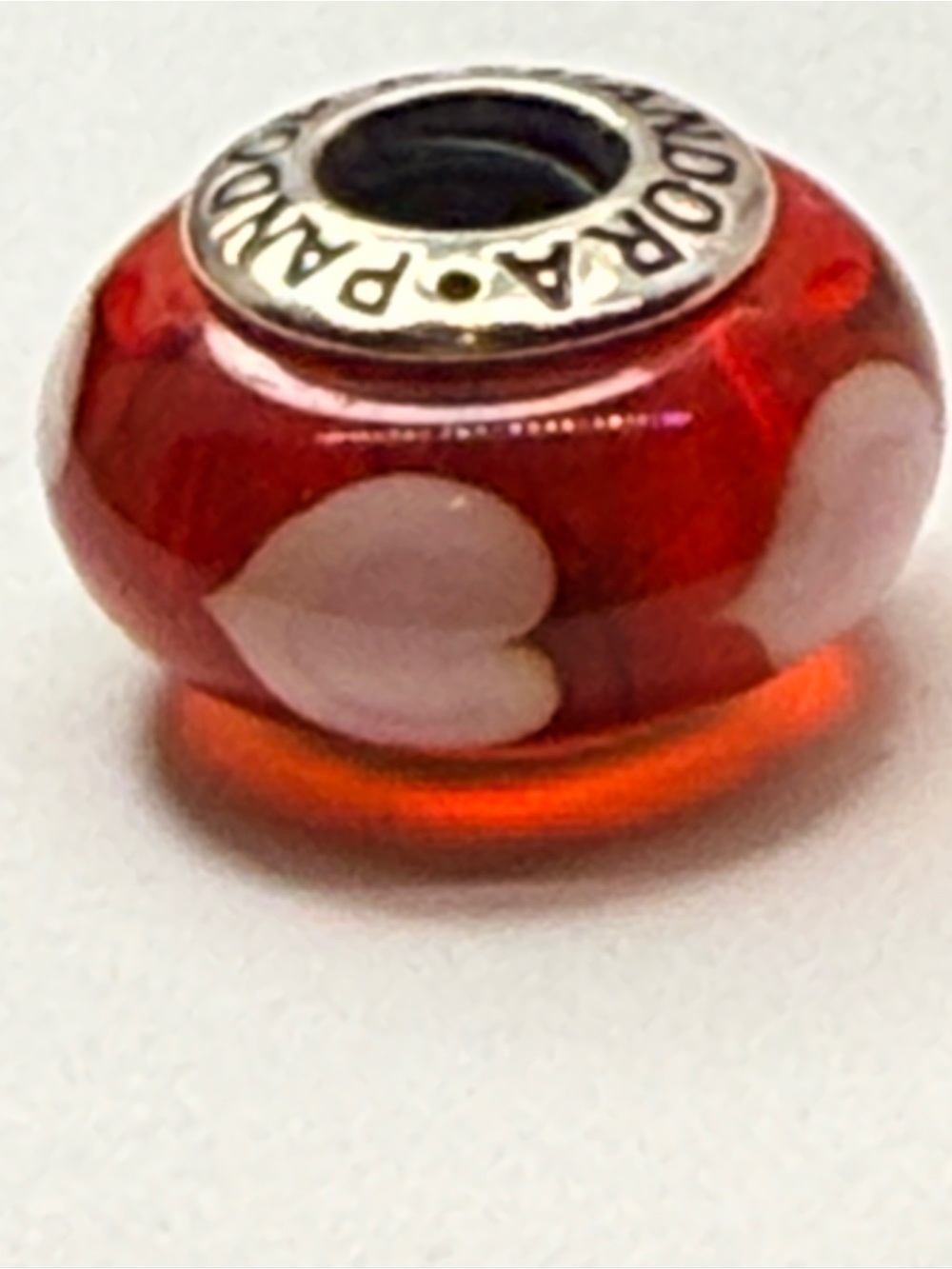 Pandora Retired Red Pink Hearts Murano Glass Charm 790658 ALE 925
